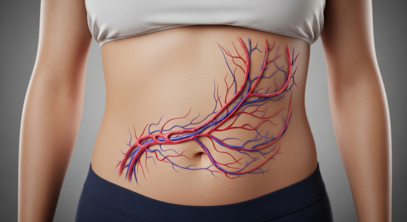 Varizes periumbilicais: aumento da pressão nos vasos abdominais